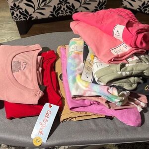 BUNDLE 16 Pieces Kids Clothing Vibrant T-Shirt and Shorts Collection XL sz 12-14